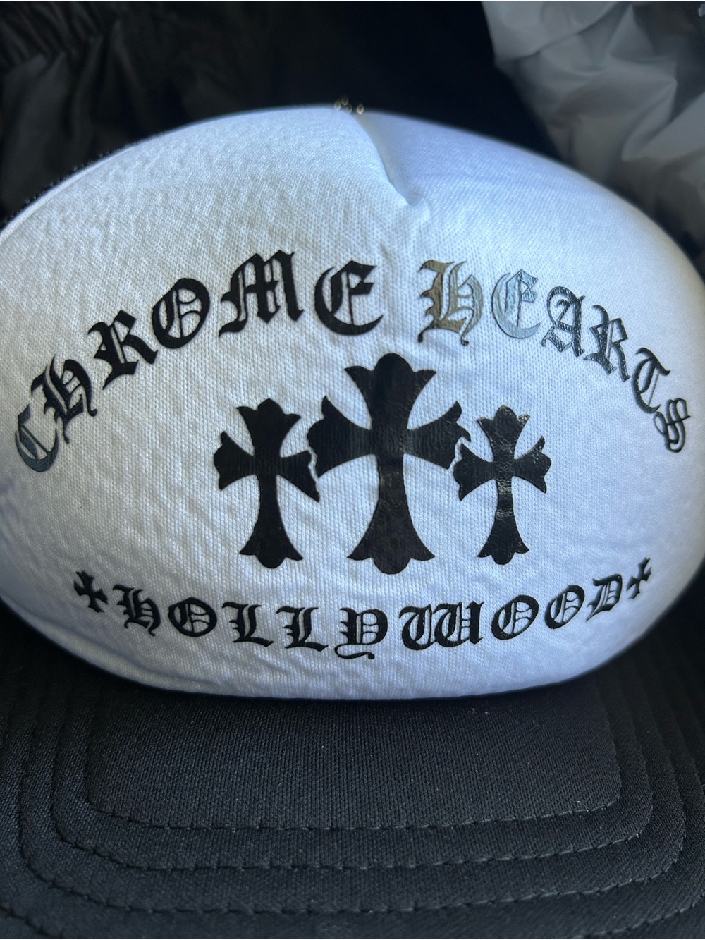 Chrome Hearts White and Black Logo Pouch